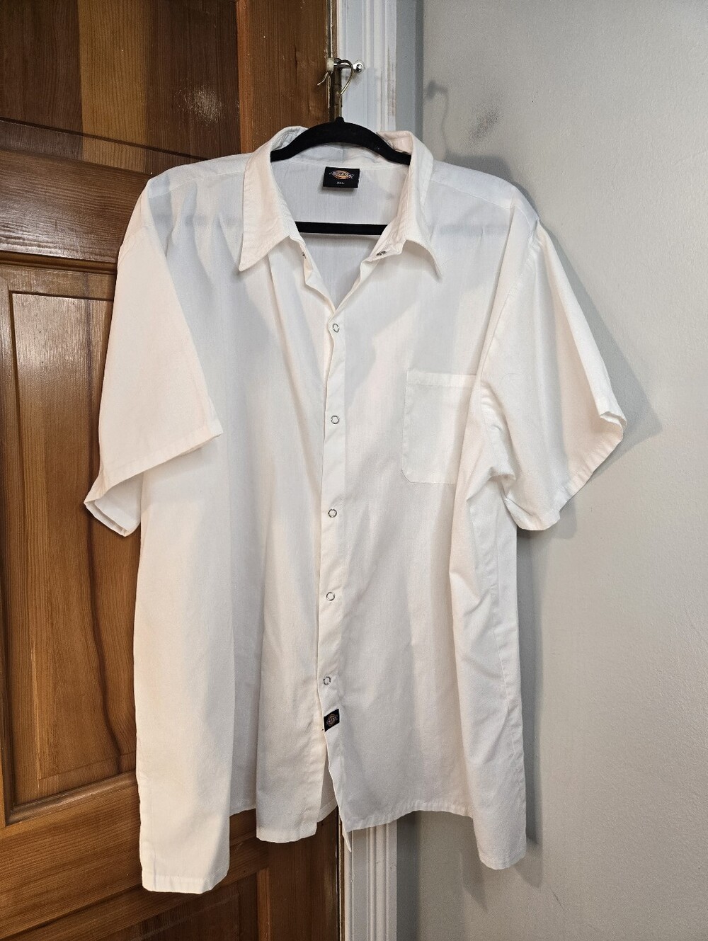 Dickies White Short-Sleeve Snap Closure Shirt